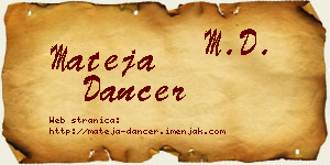 Mateja Dancer vizit kartica